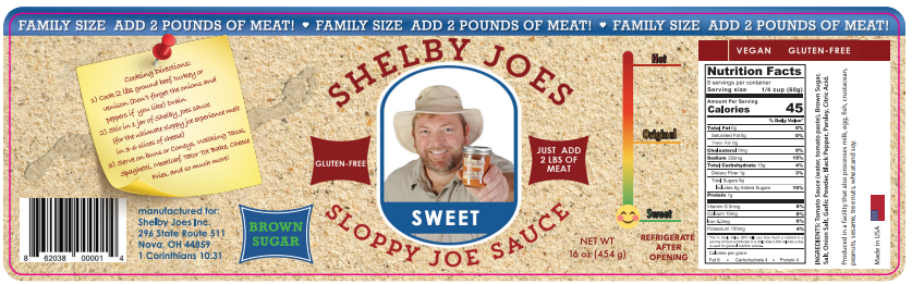 SHELBY JOES SLOPPY JOE SAUCE - SWEET