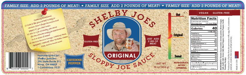 SHELBY JOES SLOPPY JOE SAUCE - ORIGINAL